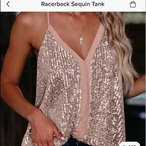 Pink Racerback Sequin Tank
